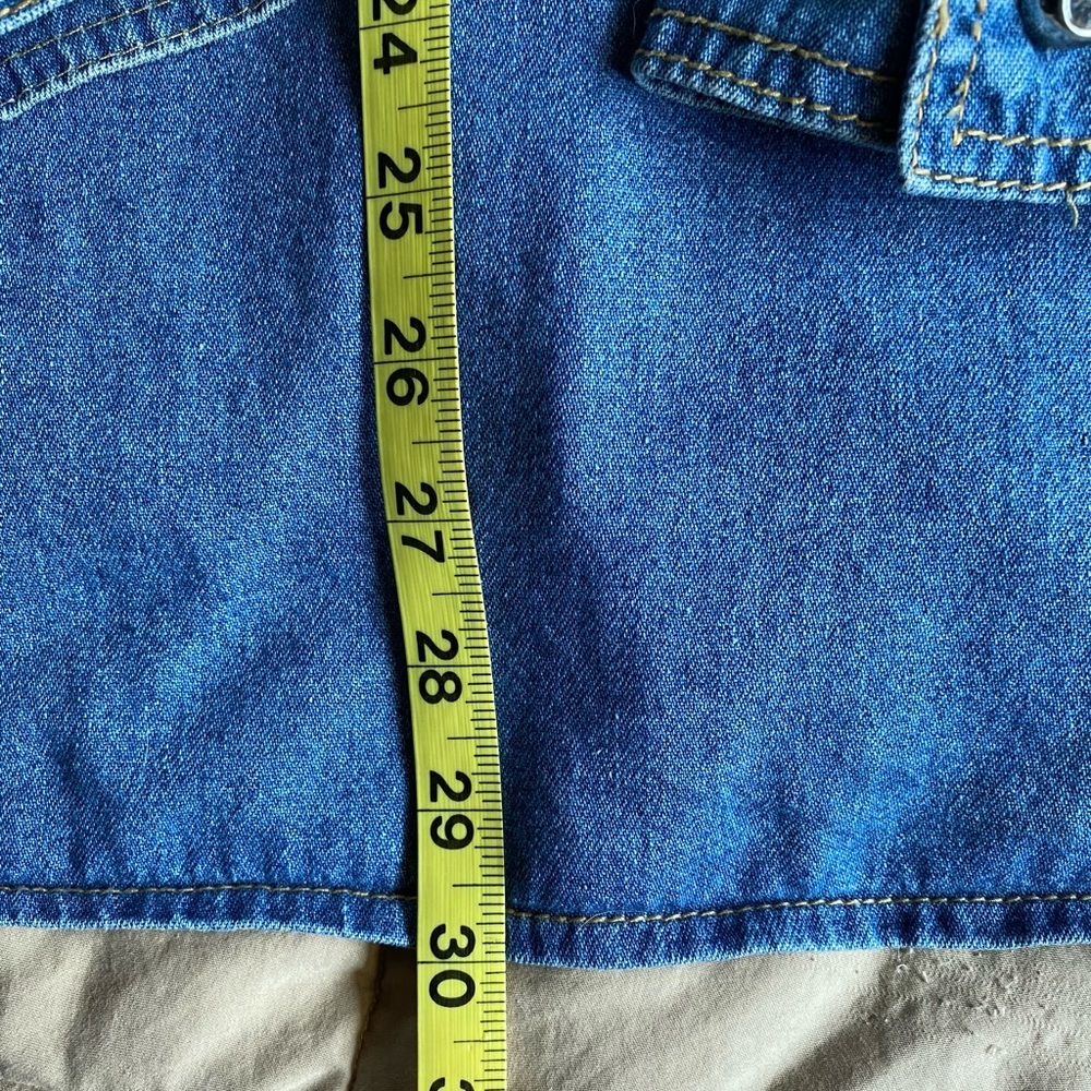 ⚜️Cache Studded & Rhinestone 80s Retro Jean Shirt - Picture 11 of 12